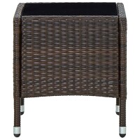 vidaXL Gartentisch Braun 40x40x45 cm Poly Rattan