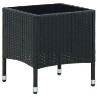 vidaXL Gartentisch Schwarz 40x40x45 cm Poly Rattan