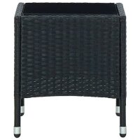 vidaXL Gartentisch Schwarz 40x40x45 cm Poly Rattan