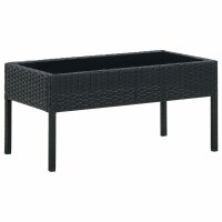 vidaXL Gartentisch Schwarz 75x40x37 cm Poly Rattan