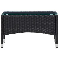 vidaXL Couchtisch Schwarz 60 x 40 x 36 cm Poly Rattan