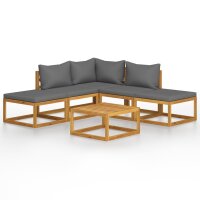 vidaXL 6-tlg. Garten-Lounge-Set mit Auflagen Massivholz...