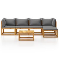 vidaXL 5-tlg. Garten-Lounge-Set mit Auflagen Massivholz...