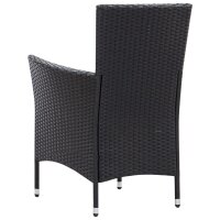 vidaXL 7-tlg. Garten-Essgruppe Poly Rattan Schwarz