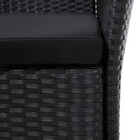 vidaXL 7-tlg. Garten-Essgruppe Poly Rattan Schwarz