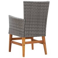 vidaXL 9-tlg. Garten-Essgruppe Poly Rattan Akazienholz Grau