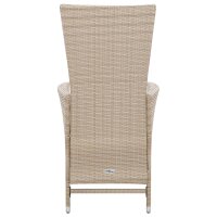 vidaXL 7-tlg. Garten-Essgruppe mit Auflagen Poly Rattan Beige