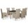 vidaXL 7-tlg. Garten-Essgruppe mit Auflagen Poly Rattan Beige