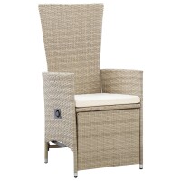 vidaXL Garten-Liegest&uuml;hle 2 Stk. mit Auflagen Poly Rattan Beige