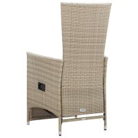 vidaXL Garten-Liegest&uuml;hle 2 Stk. mit Auflagen Poly Rattan Beige