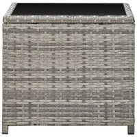 vidaXL Couchtisch Grau 45 x 45 x 40 cm Poly Rattan und Glas