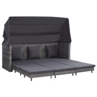 vidaXL Ausziehbares 3-Sitzer-Schlafsofa mit Dach Poly...