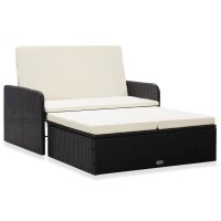 vidaXL 2-tlg. Garten-Lounge-Set mit Auflagen Poly Rattan...