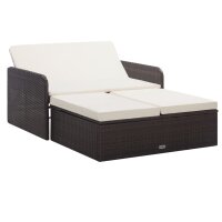 vidaXL 2-tlg. Garten-Lounge-Set mit Auflagen Poly Rattan...