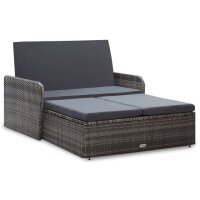 vidaXL 2-tlg. Garten-Lounge-Set mit Auflagen Poly Rattan...