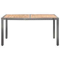 vidaXL 7-tlg. Garten-Essgruppe mit Auflagen Poly Rattan Grey