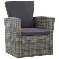 vidaXL 4-tlg. Garten-Lounge-Set mit Auflagen Poly Rattan...