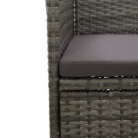 vidaXL Garten-Essstühle 2 Stk. Poly Rattan Grau