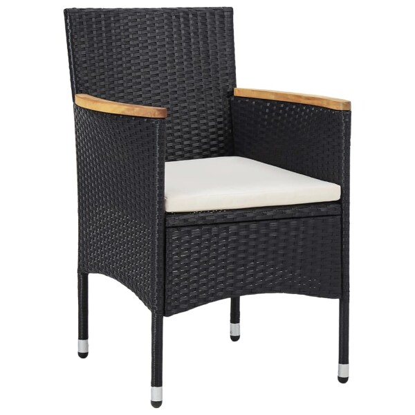 vidaXL Garten-Essst&uuml;hle 2 Stk. Poly Rattan Schwarz