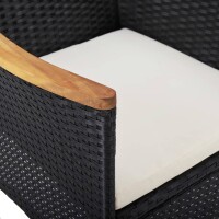 vidaXL Garten-Essst&uuml;hle 2 Stk. Poly Rattan Schwarz