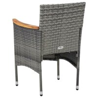 vidaXL Garten-Essst&uuml;hle 2 Stk. Poly Rattan Grau