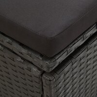 vidaXL Sonnenliege mit Auflage Poly Rattan Schwarz