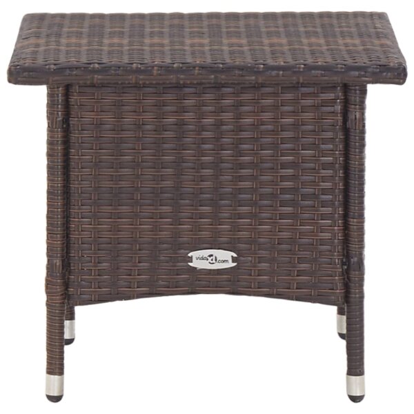 vidaXL Teetisch Braun 50 x 50 x 47 cm Poly Rattan