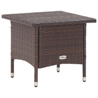 vidaXL Teetisch Braun 50 x 50 x 47 cm Poly Rattan