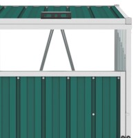 vidaXL M&uuml;lltonnenbox f&uuml;r 3 M&uuml;lltonnen Gr&uuml;n 213&times;81&times;121 cm Stahl