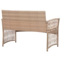 vidaXL 4-tlg. Garten-Lounge-Set mit Auflage Poly Rattan Beige