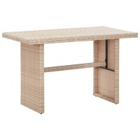 vidaXL Gartentisch Beige 110 x 60 x 67 cm Poly Rattan