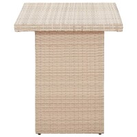 vidaXL Gartentisch Beige 110 x 60 x 67 cm Poly Rattan