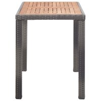 vidaXL Gartentisch Anthrazit und Braun 123x60x74 cm Akazie Massivholz