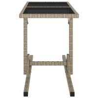 vidaXL Gartentisch Beige 110&times;53&times;72 cm Glas und Poly Rattan