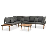 vidaXL 4-tlg. Garten-Lounge-Set mit Auflagen Massivholz...