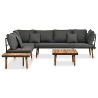 vidaXL 4-tlg. Garten-Lounge-Set mit Auflagen Massivholz...