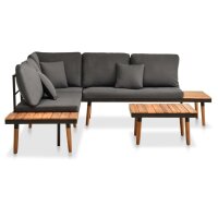 vidaXL 4-tlg. Garten-Lounge-Set mit Auflagen Massivholz...