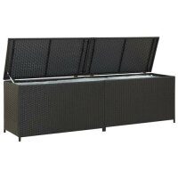 vidaXL Gartenbox Poly Rattan 200x50x60 cm Schwarz