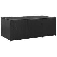 vidaXL Gartenbox Poly Rattan 180x90x75 cm Schwarz