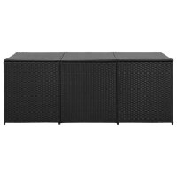 vidaXL Gartenbox Poly Rattan 180x90x75 cm Schwarz