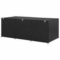 vidaXL Gartenbox Poly Rattan 180x90x75 cm Schwarz