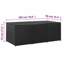 vidaXL Gartenbox Poly Rattan 180x90x75 cm Schwarz