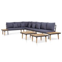 vidaXL 7-tlg. Garten-Lounge-Set mit Kissen Massivholz...