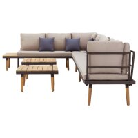 vidaXL 8-tlg. Garten-Lounge-Set mit Kissen Massivholz Akazie