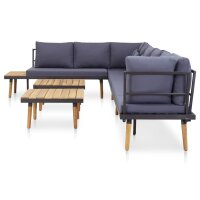 vidaXL 8-tlg. Garten-Lounge-Set mit Kissen Massivholz Akazie