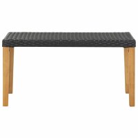 vidaXL Gartenbank 120 cm Schwarz Poly Rattan und...