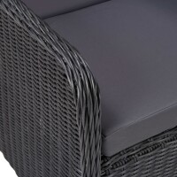 vidaXL Gartenst&uuml;hle 2 Stk. mit Auflagen Poly Rattan Schwarz