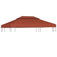 vidaXL Pavillon-Dachplane mit Kaminabzug 310 g/m&sup2; 4x3 m Terrakotta