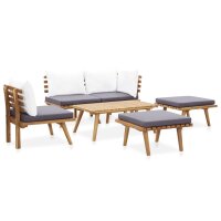 vidaXL 6-tlg. Garten-Lounge-Set Massivholz Akazie