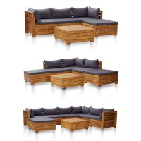vidaXL Modular-Ecksofa 1 Stk. mit Auflagen Massivholz Akazie